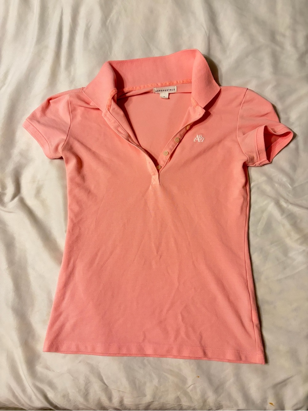 Aeropostale Coral Pink Short Sleeve Polo Top